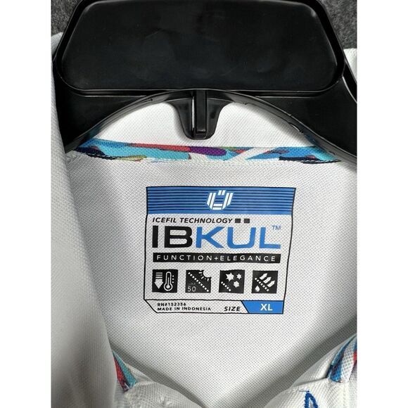 Ibkul Men's Long Sleeve White Shirt Size XL UPF 50 Polo - Picture 5 of 15